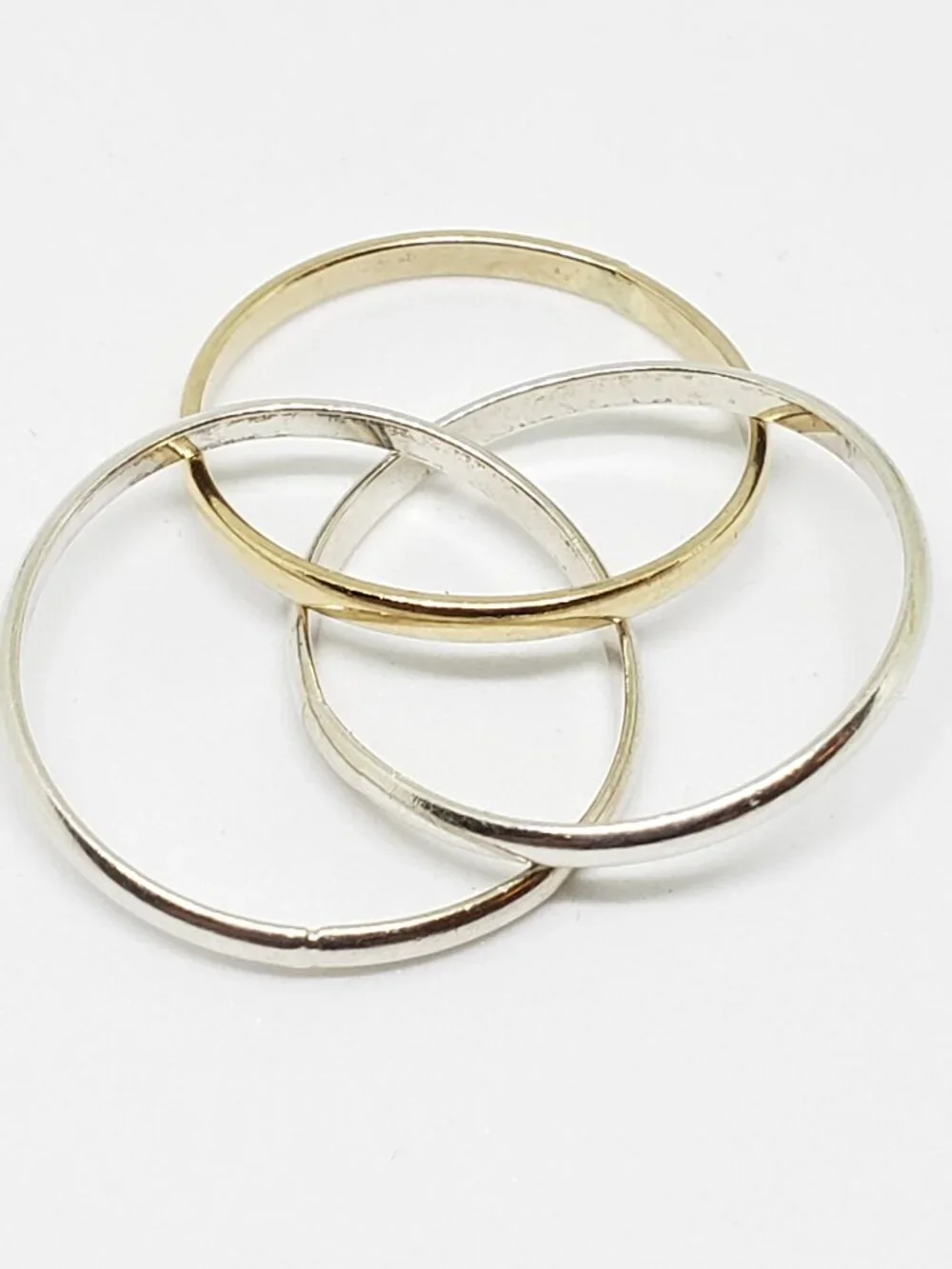 Set of 3 Sterling Silver 925 Interlocking Entwined Infinity Rings - Size 5